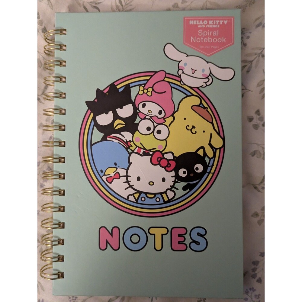 2024 Sanrio Hello Kitty & Friends Rainbow Fun Hard Cover Spiral Notebook Journal